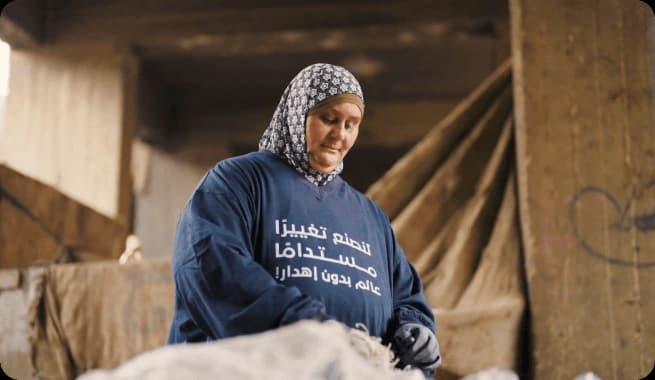 A Plastic Bank collection member in Egypt.